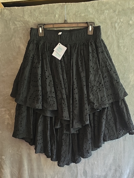 By Egreis Dresses & Skirts - Women’s Black Eyelet Tiered Skirt. Size Medium